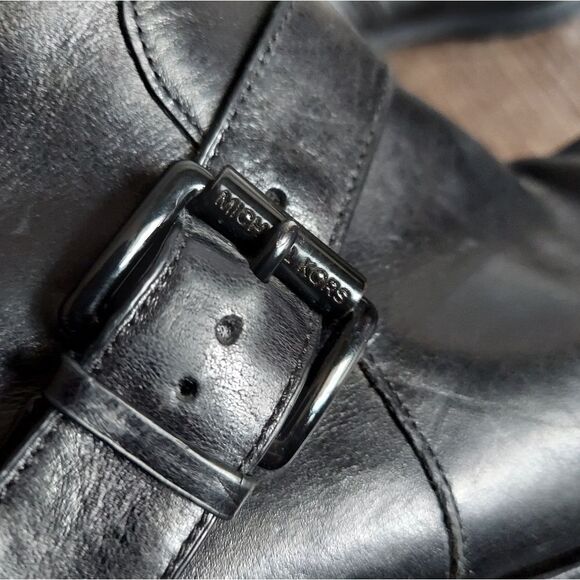 Michael Kors Jet Set 6 Gretchen Black Leather Ankle Boots 7.5 - Picture 8 of 11